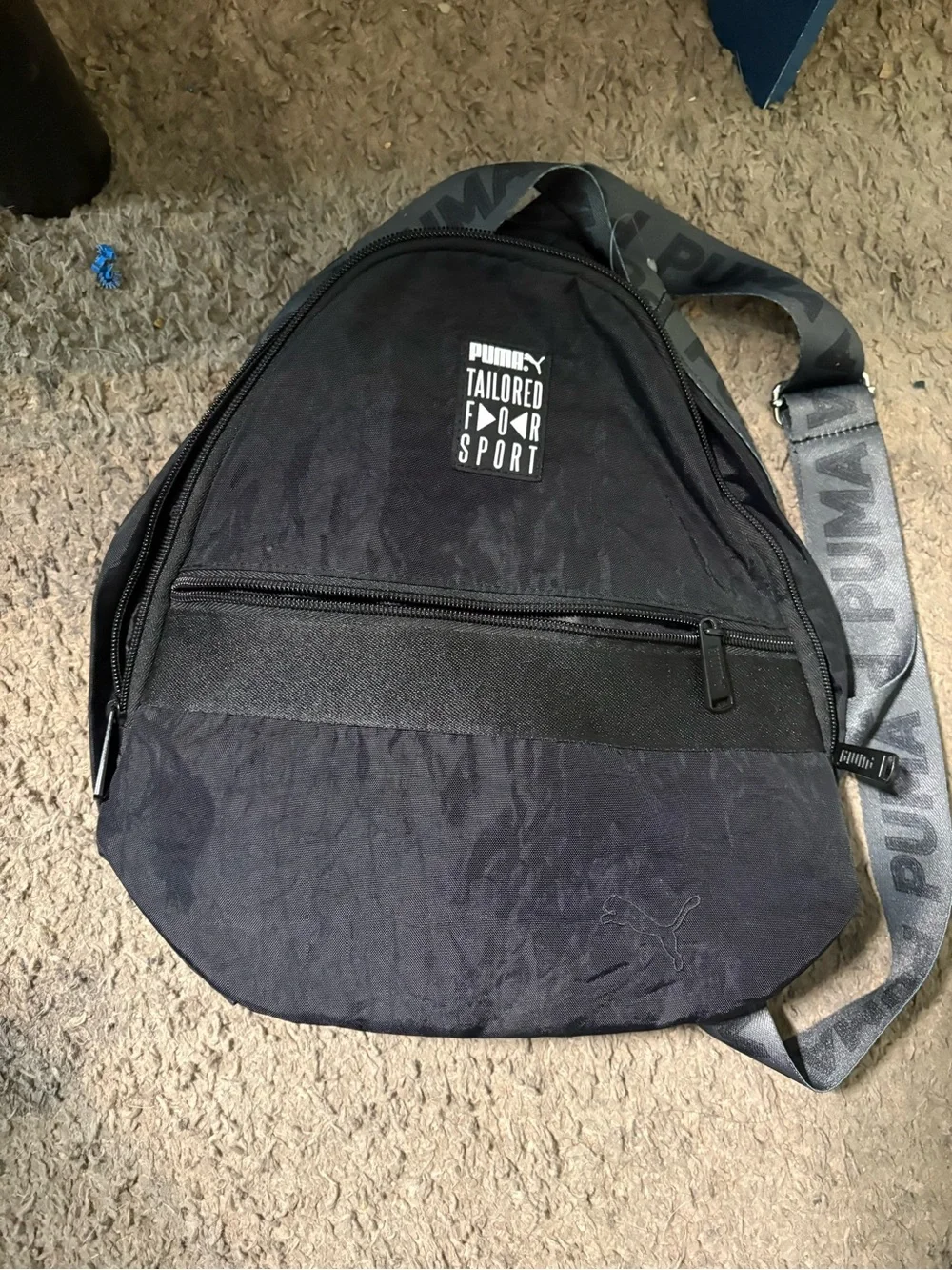 Puma Black Tailored for Sport Logo Strap Backpack